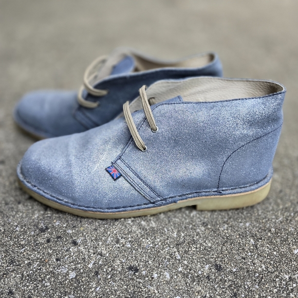 Sparkly Light Blue European Leather Ankle Boots Mio Tempo EURO 40 US 7 - Picture 2 of 6